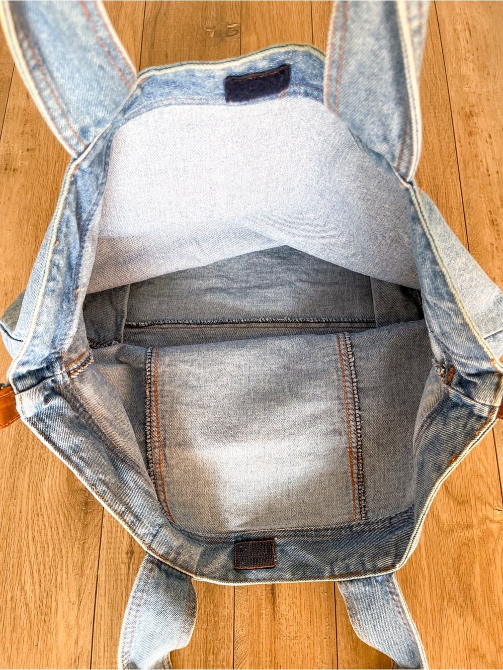 Vintage 80s Shane Light Wash Oversized Large Denim Tote Bag - Picture 14 of 14
